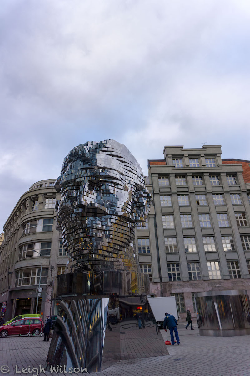 Franz Kafka sculpture in Prague