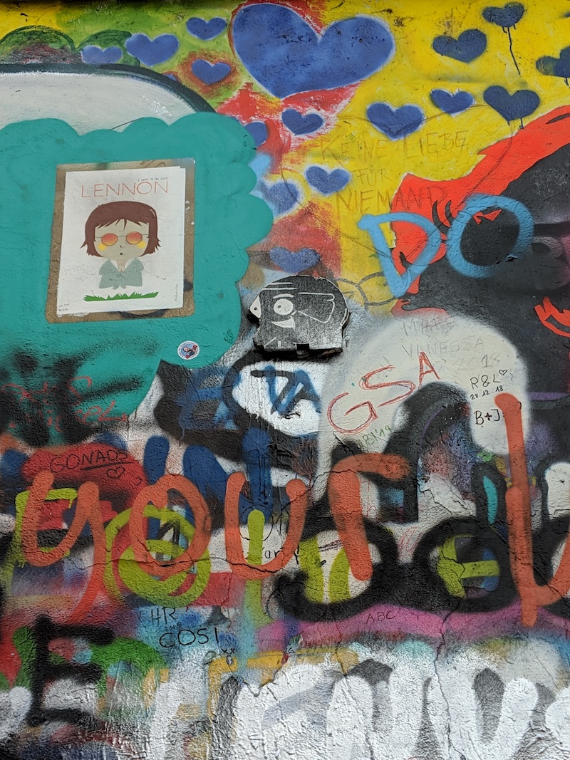 Lennon Wall of graffiti in Prague